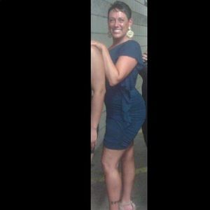 Teal Asymmetrical party dress